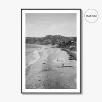 Malibu Black and White Fine Art Photo Print, Zuma Beach, Aerial, California, Wall Decor