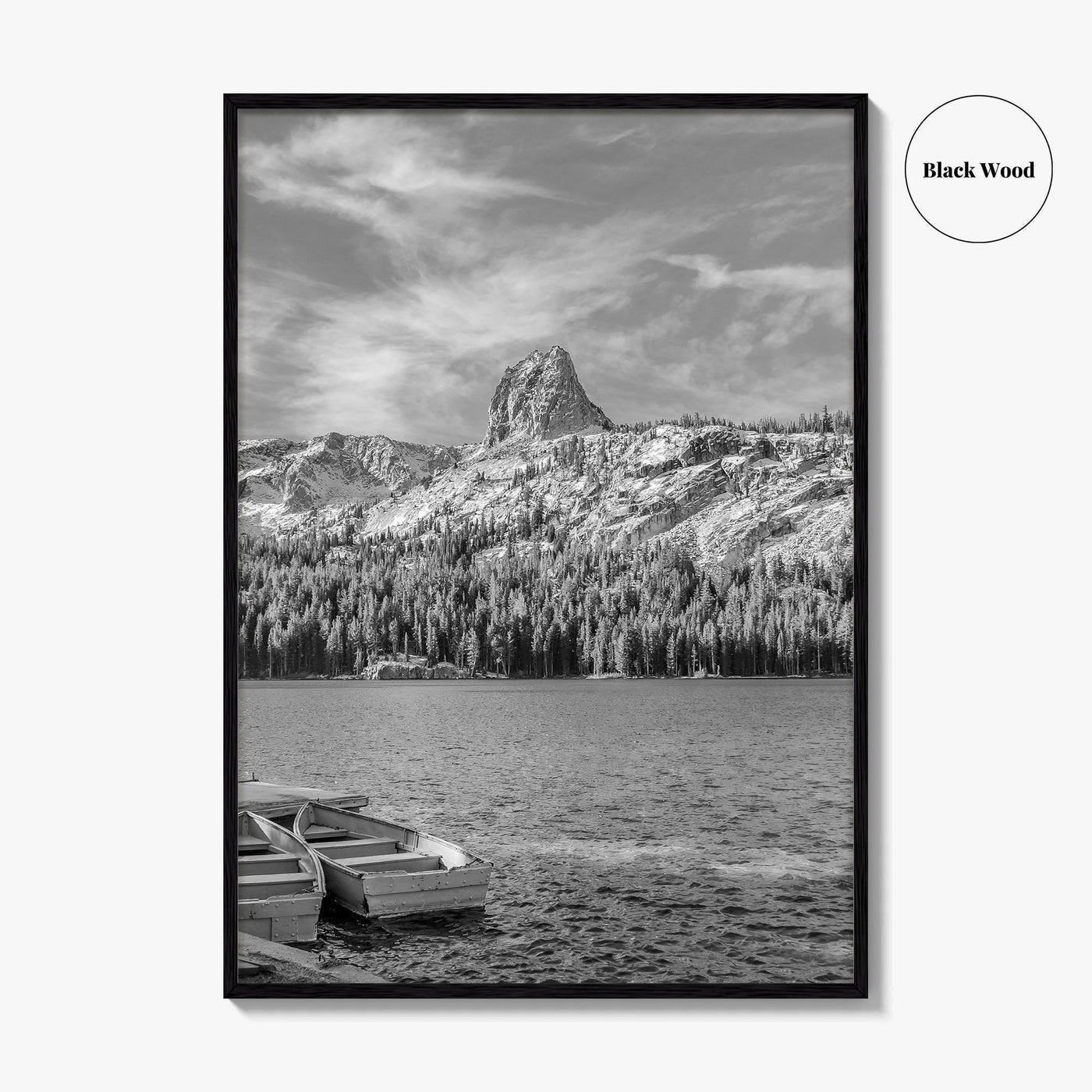 Mammoth Lakes Black and White Fine Art Photo Print, Lake George, Crystal Crag, California