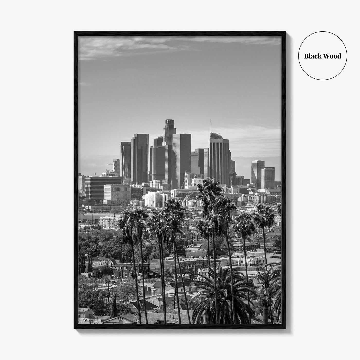 Los Angeles Skyline Black and White Fine Art Photo Print, Downtown, California Poster