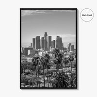 Los Angeles Skyline Black and White Fine Art Photo Print, Downtown, California Poster