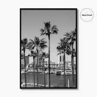 Long Beach Skyline Black and White Fine Art Photo Print, California Poster