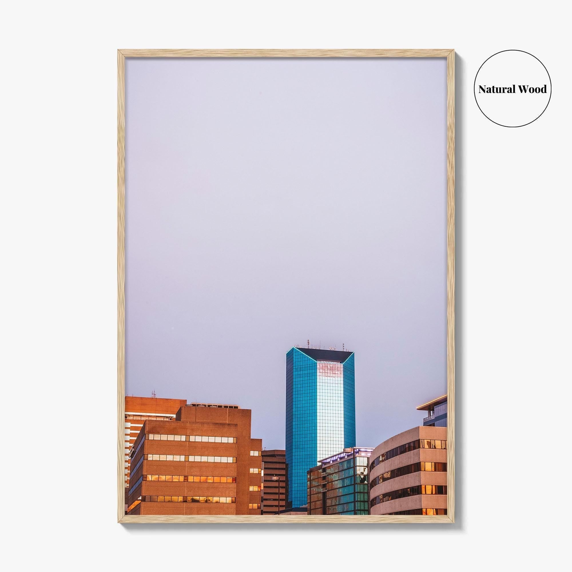 Lexington Kentucky Violet Skyline Fine Art Photo Print, Downtown Wall Decor Poster, USA