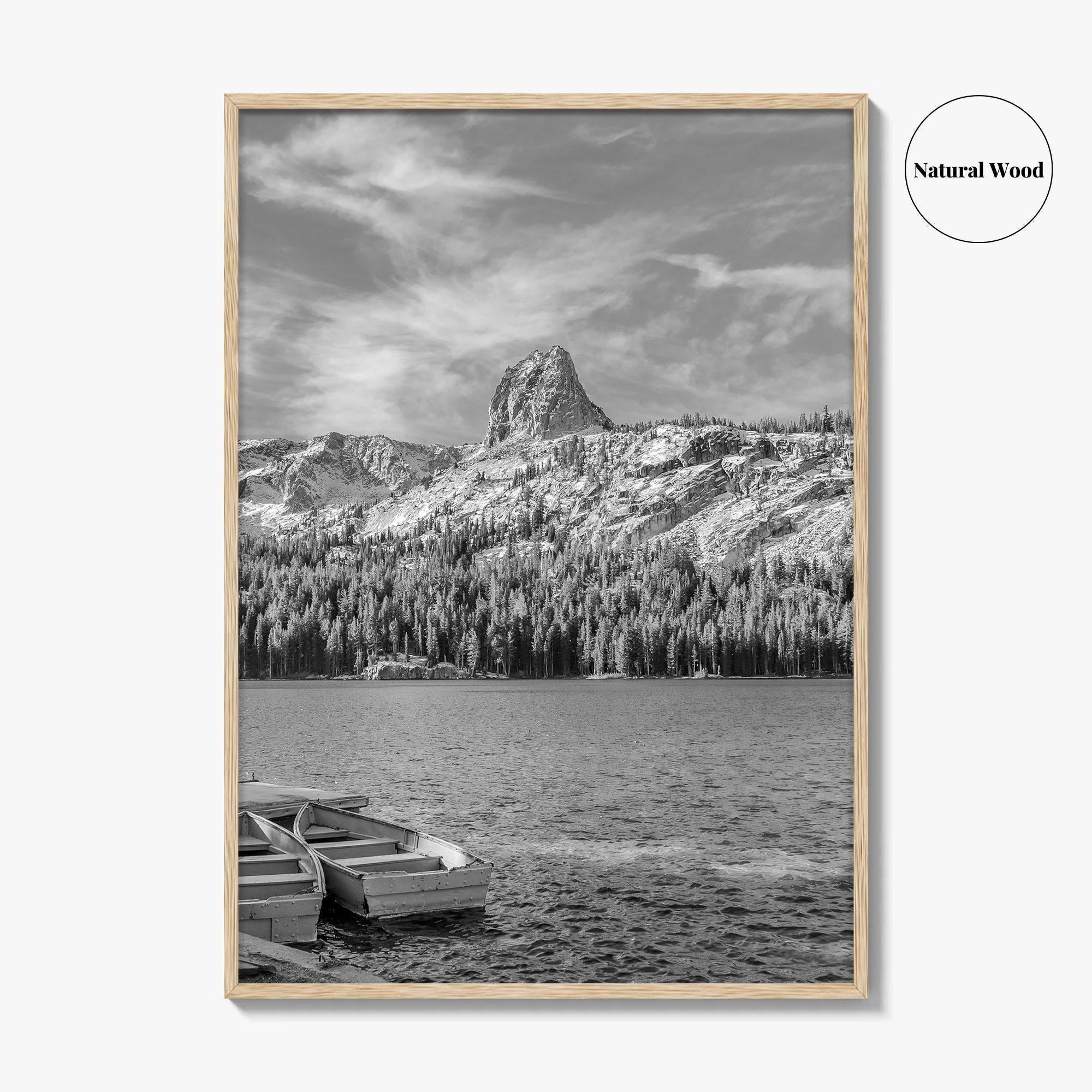 Mammoth Lakes Black and White Fine Art Photo Print, Lake George, Crystal Crag, California