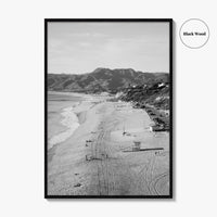Malibu Black and White Fine Art Photo Print, Zuma Beach, Aerial, California, Wall Decor
