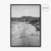 Malibu Black and White Fine Art Photo Print, Zuma Beach, Aerial, California, Wall Decor
