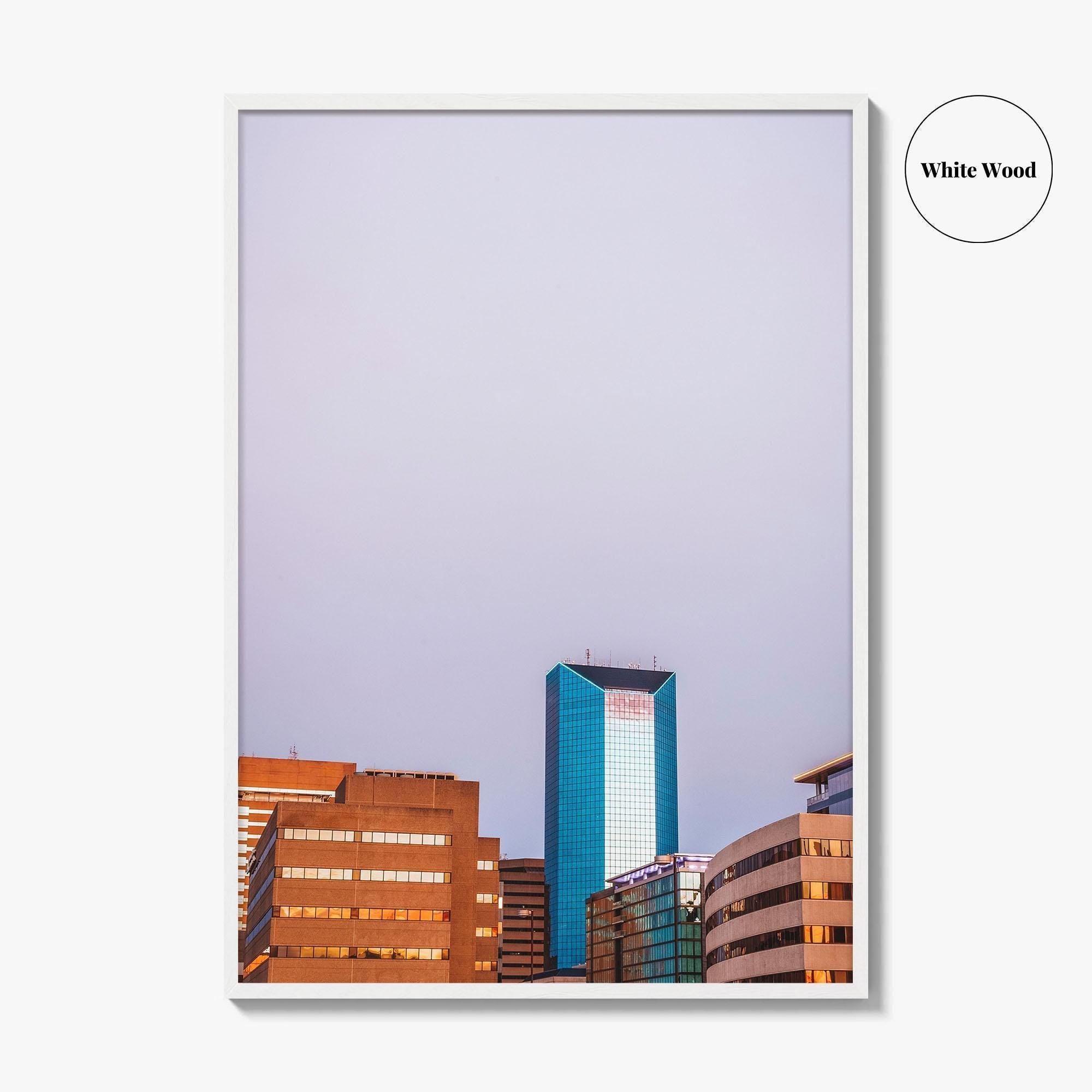 Lexington Kentucky Violet Skyline Fine Art Photo Print, Downtown Wall Decor Poster, USA