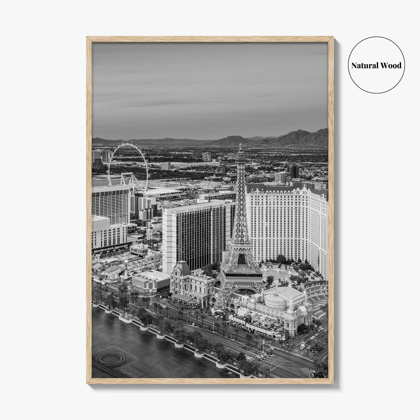 Las Vegas Skyline Black and White Fine Art Photo Print, Strip Nevada Poster