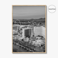 Las Vegas Skyline Black and White Fine Art Photo Print, Strip Nevada Poster
