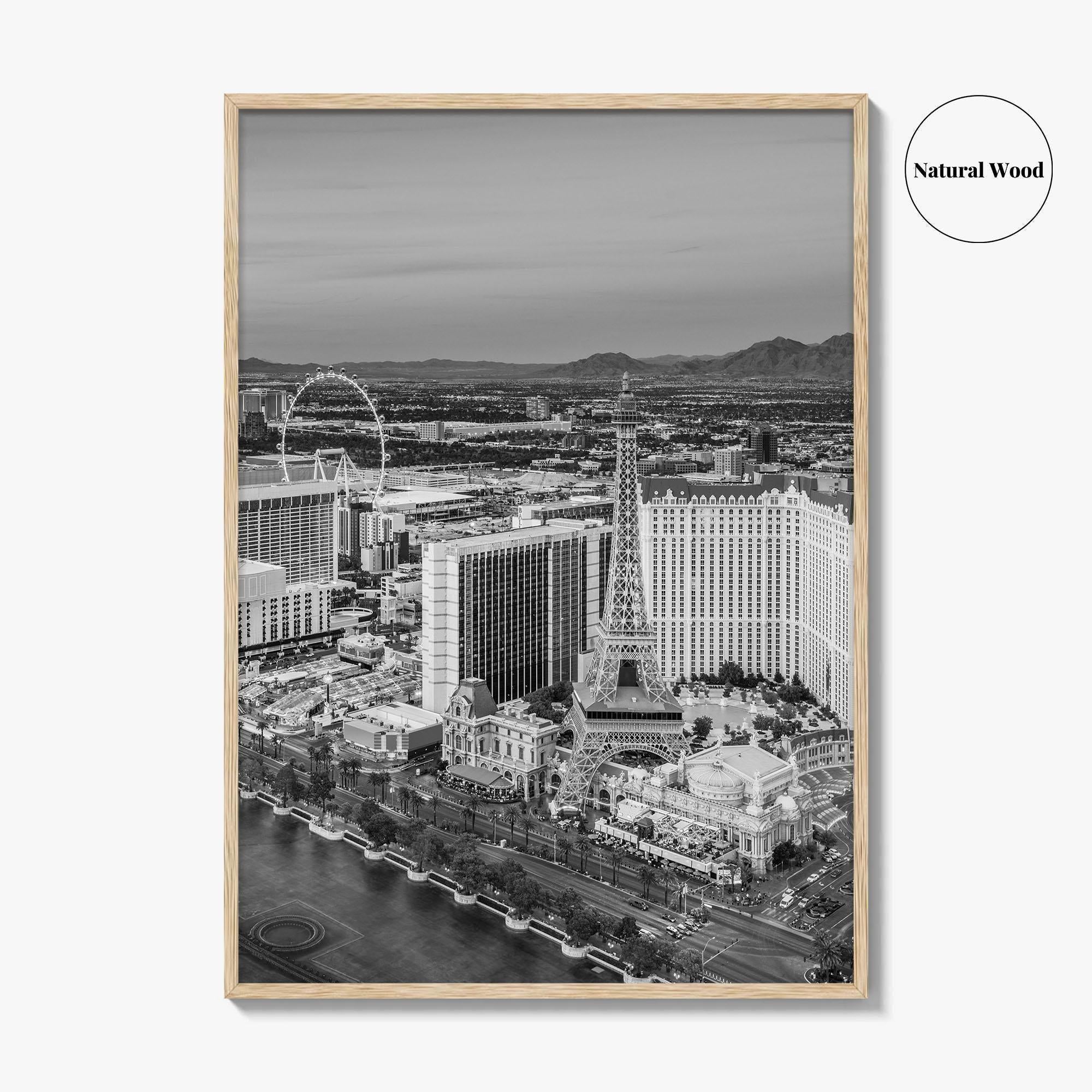 Las Vegas Skyline Black and White Fine Art Photo Print, Strip Nevada Poster