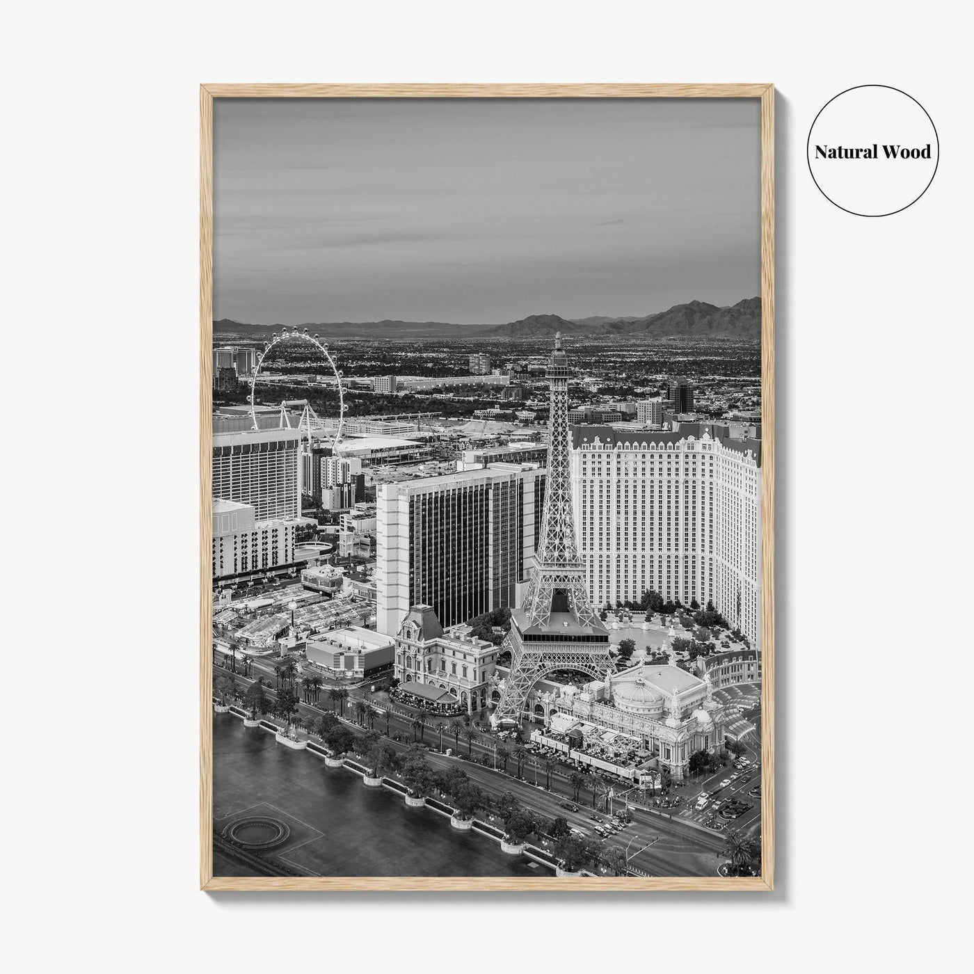 Las Vegas Skyline Black and White Fine Art Photo Print, Strip Nevada Poster