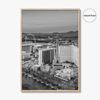 Las Vegas Skyline Black and White Fine Art Photo Print, Strip Nevada Poster