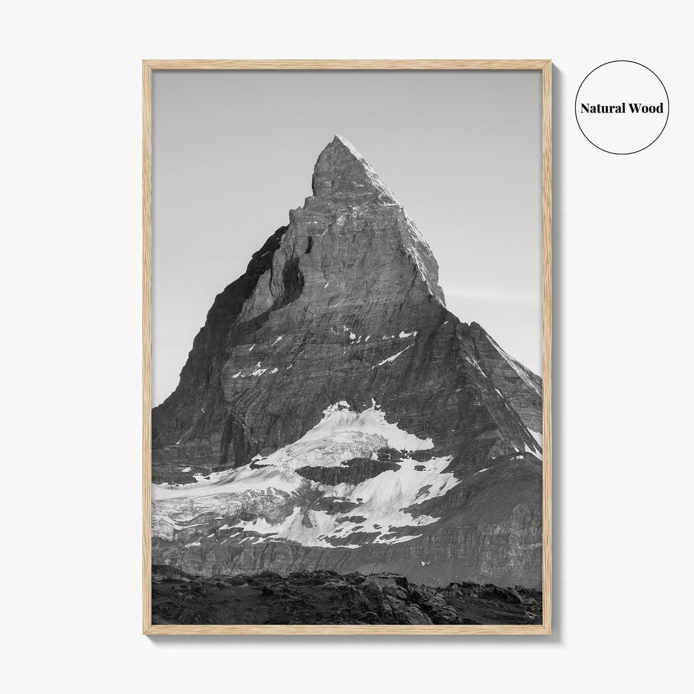 Matterhorn Black and White Fine Art Photo Print, Zermatt, Swiss Alps, Switzerland Wall Poster