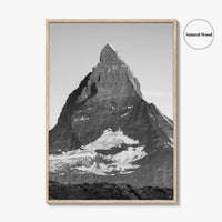 Matterhorn Black and White Fine Art Photo Print, Zermatt, Swiss Alps, Switzerland Wall Poster