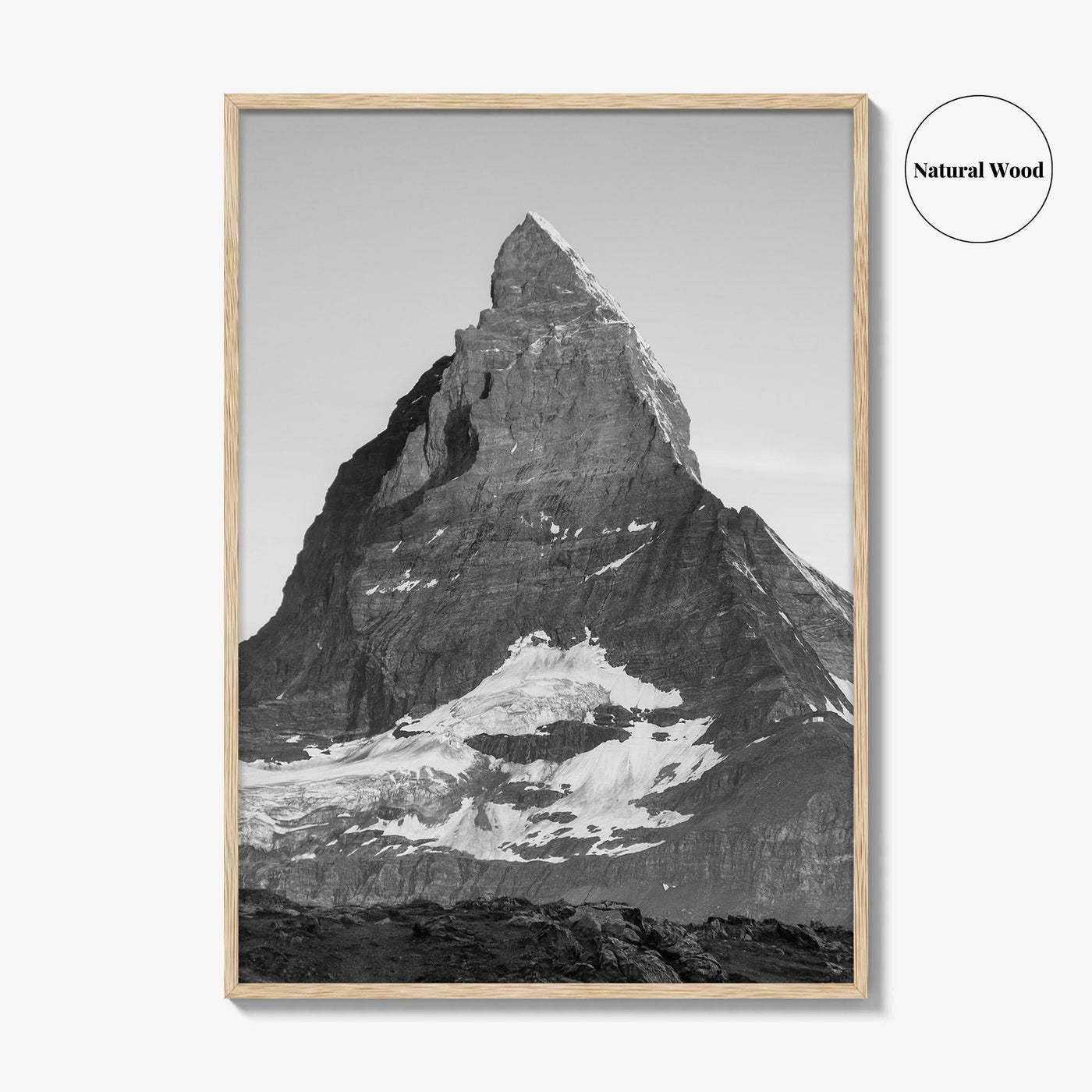 Matterhorn Black and White Fine Art Photo Print, Zermatt, Swiss Alps, Switzerland Wall Poster
