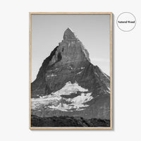 Matterhorn Black and White Fine Art Photo Print, Zermatt, Swiss Alps, Switzerland Wall Poster
