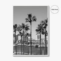 Long Beach Skyline Black and White Fine Art Photo Print, California Poster
