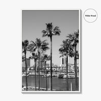 Long Beach Skyline Black and White Fine Art Photo Print, California Poster