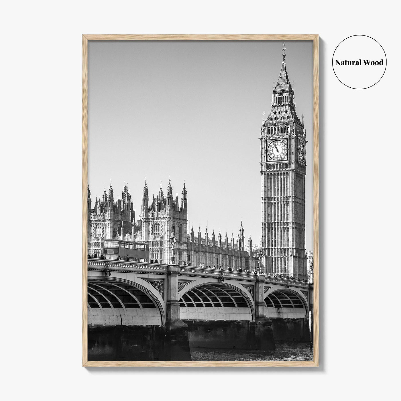 London Black and White Fine Art Photo Print, Big Ben Westminster Bridge England Poster