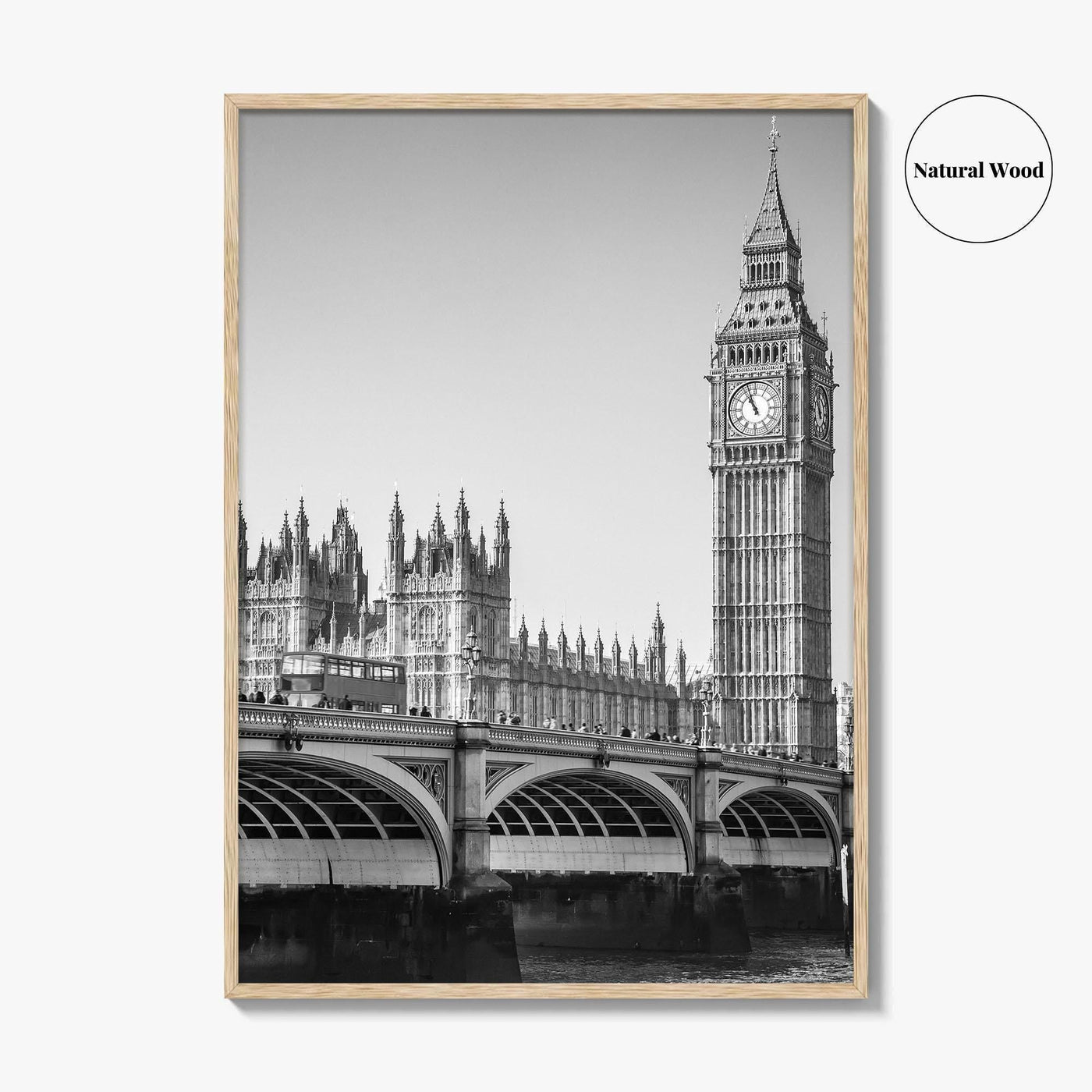 London Black and White Fine Art Photo Print, Big Ben Westminster Bridge England Poster