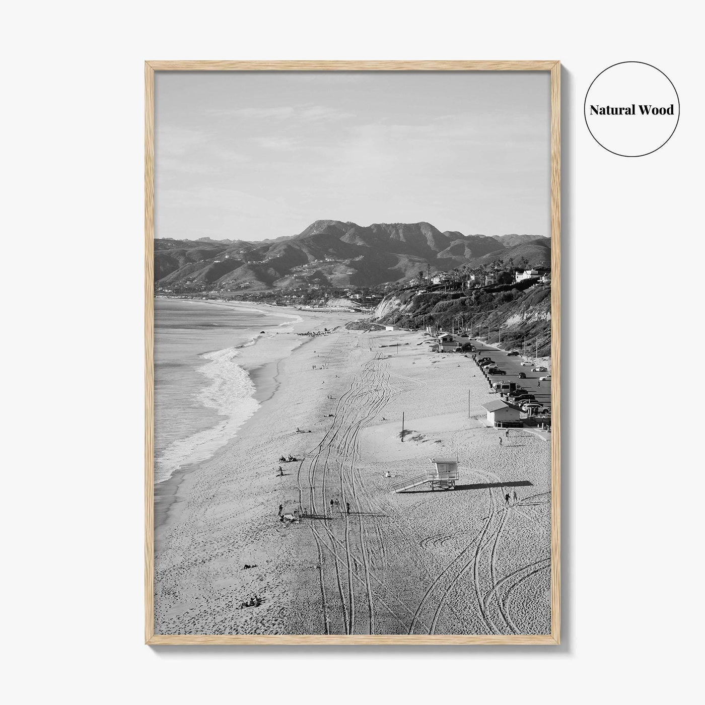 Malibu Black and White Fine Art Photo Print, Zuma Beach, Aerial, California, Wall Decor
