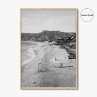 Malibu Black and White Fine Art Photo Print, Zuma Beach, Aerial, California, Wall Decor