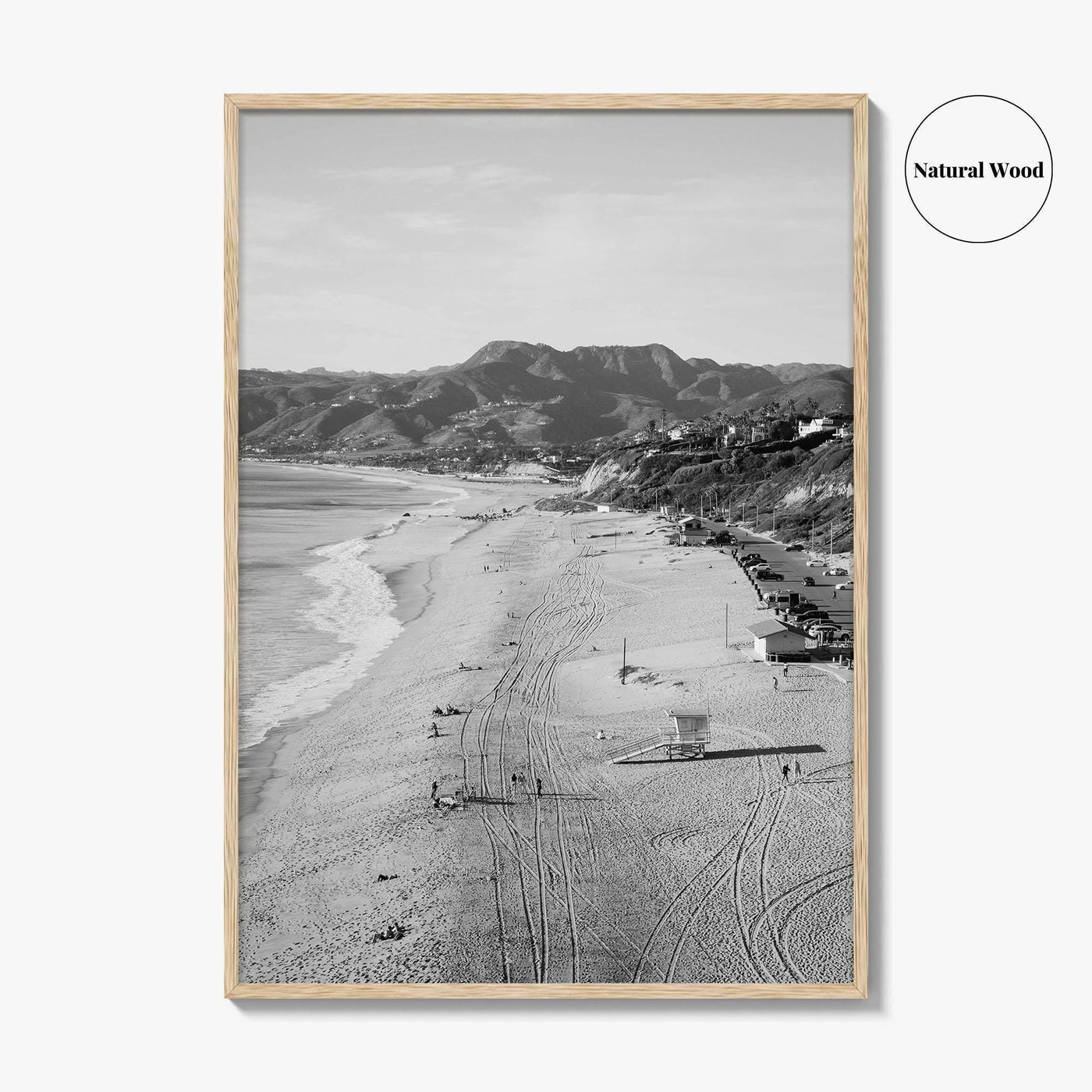 Malibu Black and White Fine Art Photo Print, Zuma Beach, Aerial, California, Wall Decor