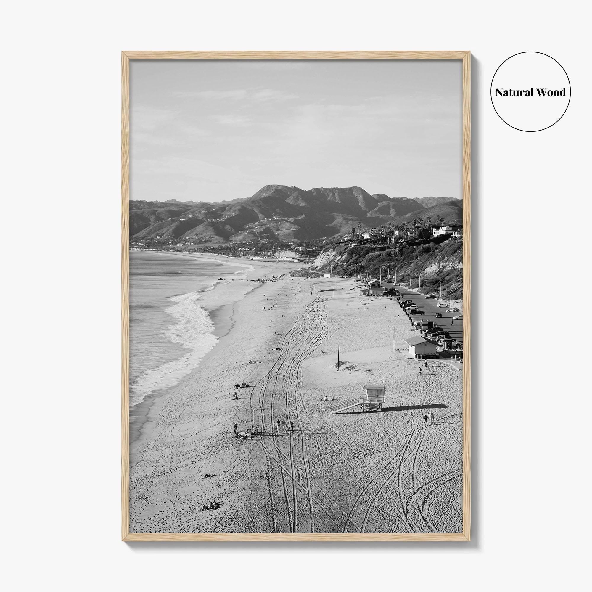 Malibu Black and White Fine Art Photo Print, Zuma Beach, Aerial, California, Wall Decor
