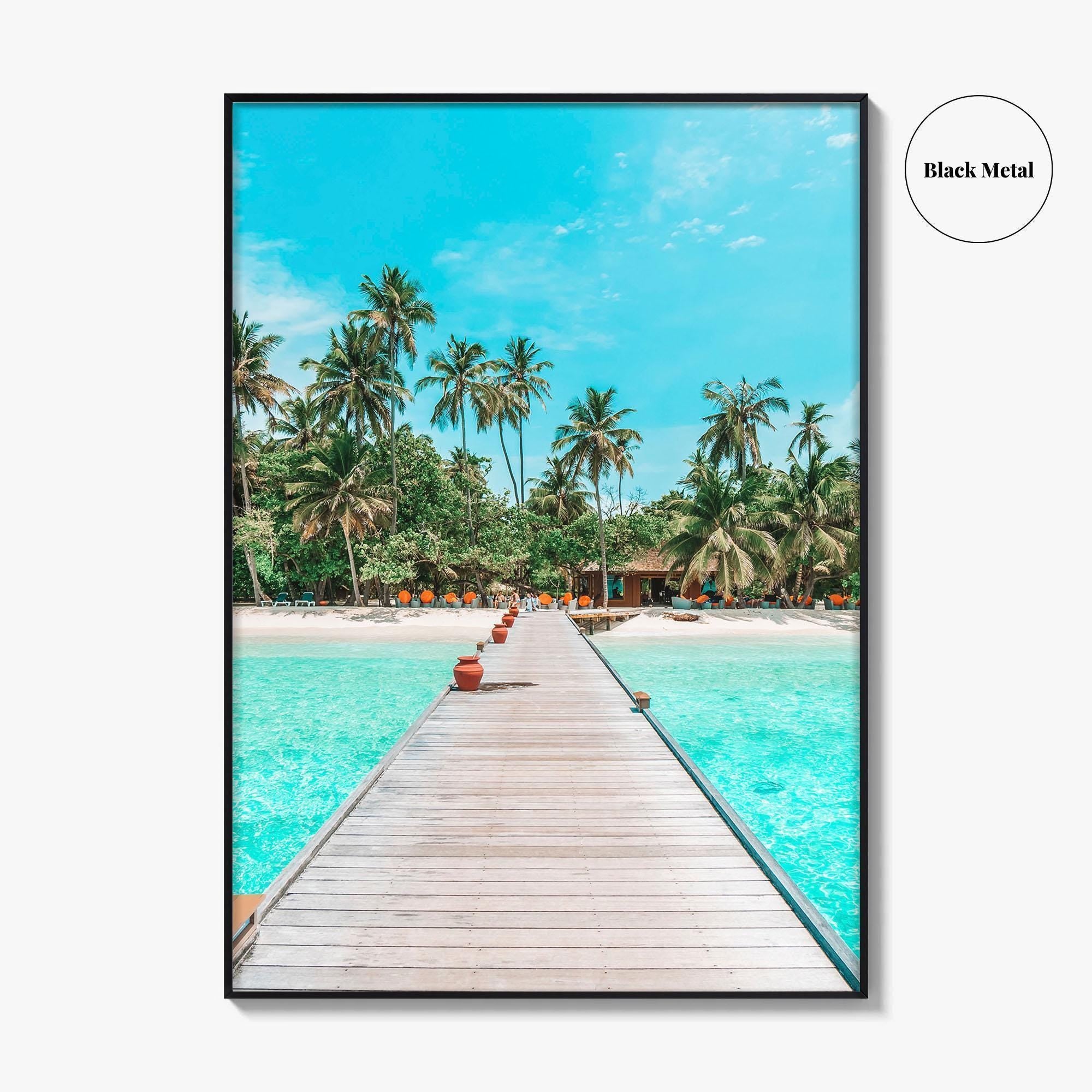 Maldives Fine Art Photo Print, Tropical Beach Island, Coconut Palm Poster