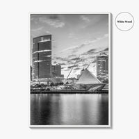 Milwaukee Skyline Black and White Fine Art Photo Print, Wisconsin, Lake Michigan Poster