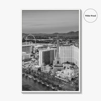 Las Vegas Skyline Black and White Fine Art Photo Print, Strip Nevada Poster