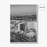 Las Vegas Skyline Black and White Fine Art Photo Print, Strip Nevada Poster
