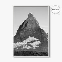 Matterhorn Black and White Fine Art Photo Print, Zermatt, Swiss Alps, Switzerland Wall Poster