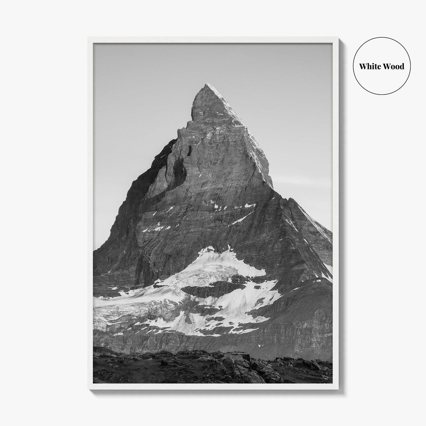 Matterhorn Black and White Fine Art Photo Print, Zermatt, Swiss Alps, Switzerland Wall Poster
