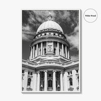 Madison Black and White Fine Art Photo Print, Wisconsin Capitol Building, Wisconsin Poster