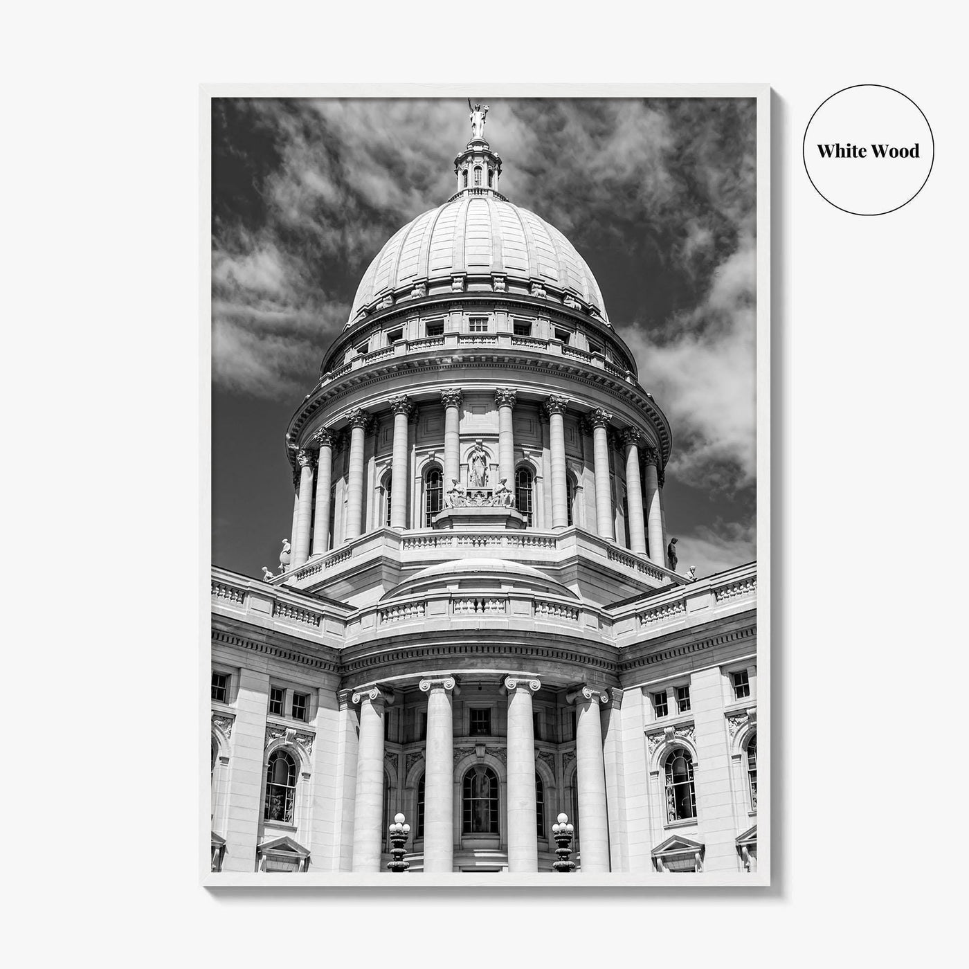 Madison Black and White Fine Art Photo Print, Wisconsin Capitol Building, Wisconsin Poster