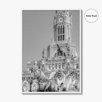Madrid Black and White Fine Art Photo Print, Cibeles Fountain, Spain Poster, Wall Decor