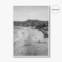Malibu Black and White Fine Art Photo Print, Zuma Beach, Aerial, California, Wall Decor