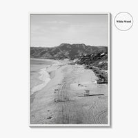 Malibu Black and White Fine Art Photo Print, Zuma Beach, Aerial, California, Wall Decor