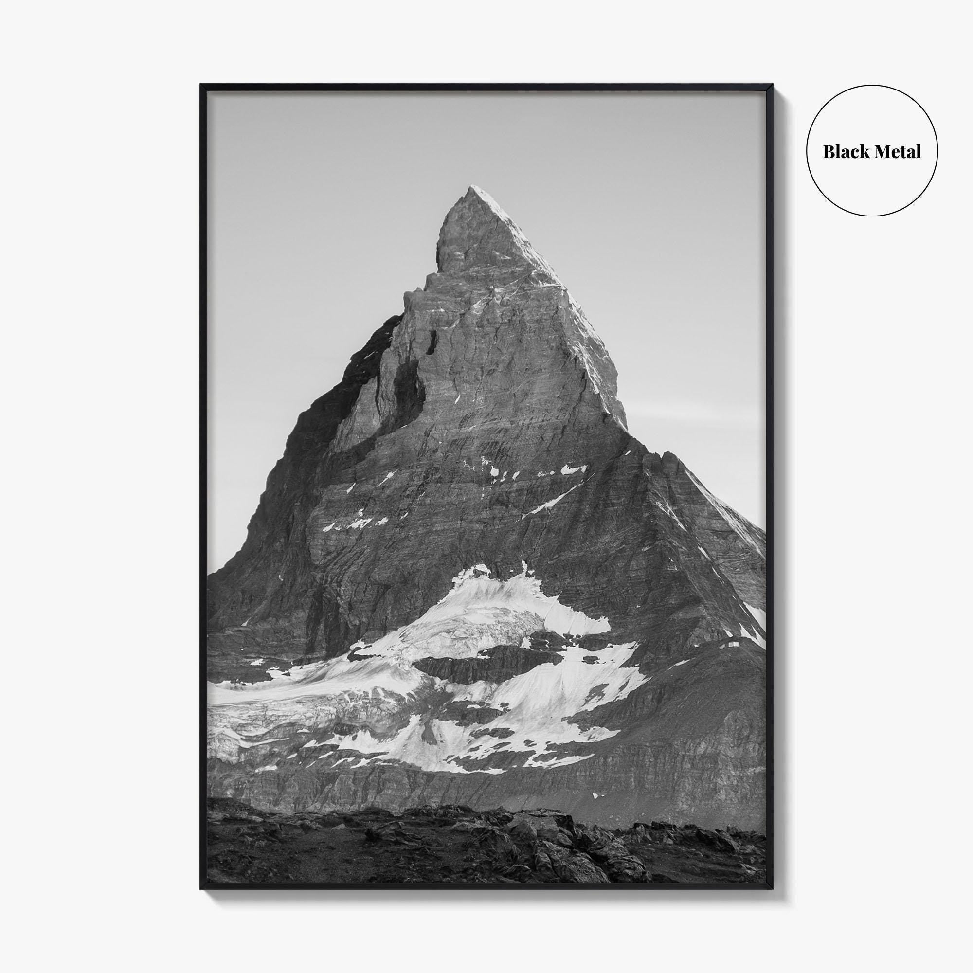 Matterhorn Black and White Fine Art Photo Print, Zermatt, Swiss Alps, Switzerland Wall Poster