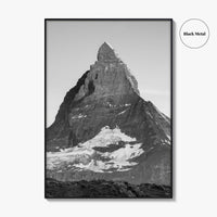Matterhorn Black and White Fine Art Photo Print, Zermatt, Swiss Alps, Switzerland Wall Poster