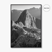 Machu Picchu Black and White Fine Art Photo Print, Cusco, Peru Wall Decor, Inca