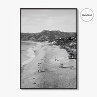 Malibu Black and White Fine Art Photo Print, Zuma Beach, Aerial, California, Wall Decor