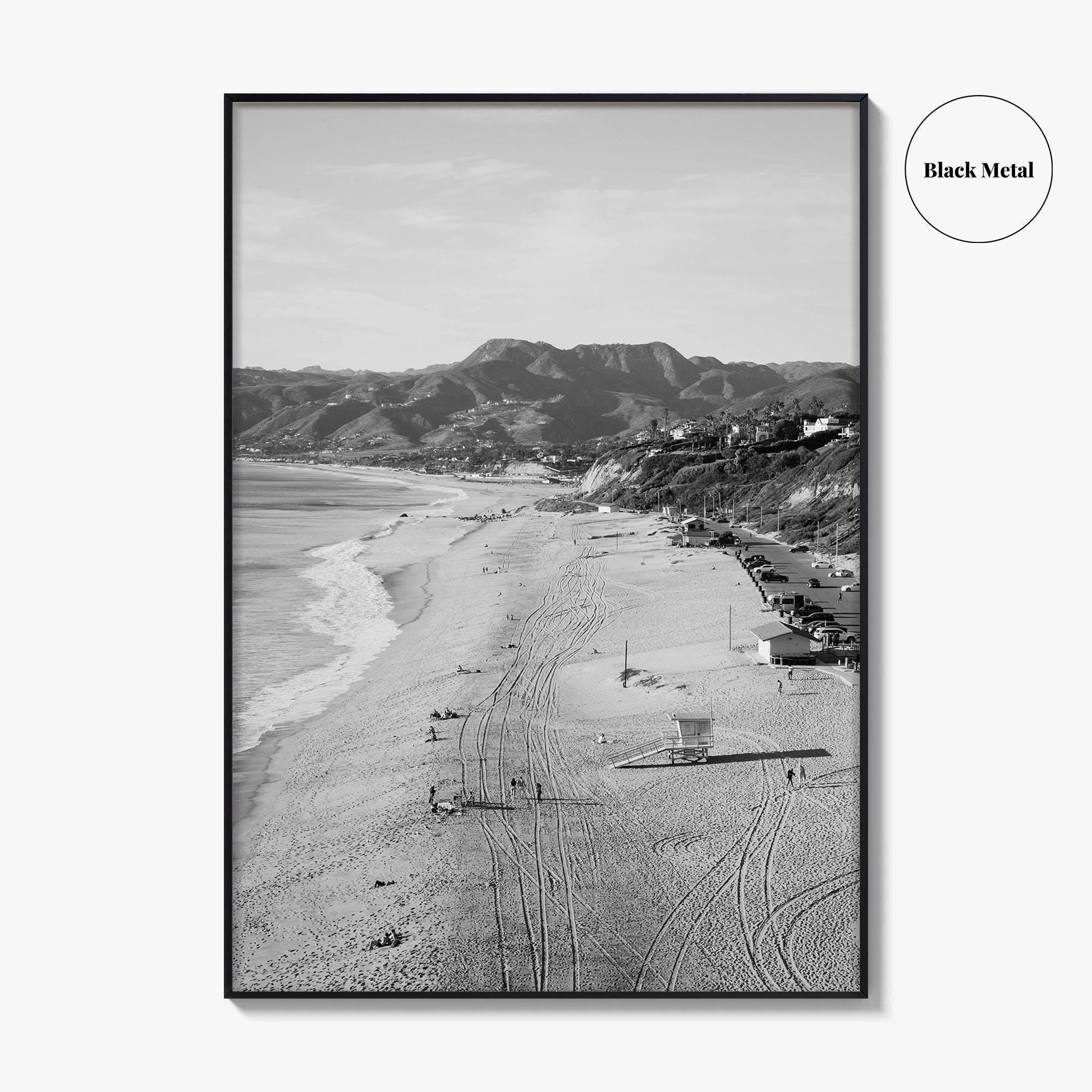 Malibu Black and White Fine Art Photo Print, Zuma Beach, Aerial, California, Wall Decor