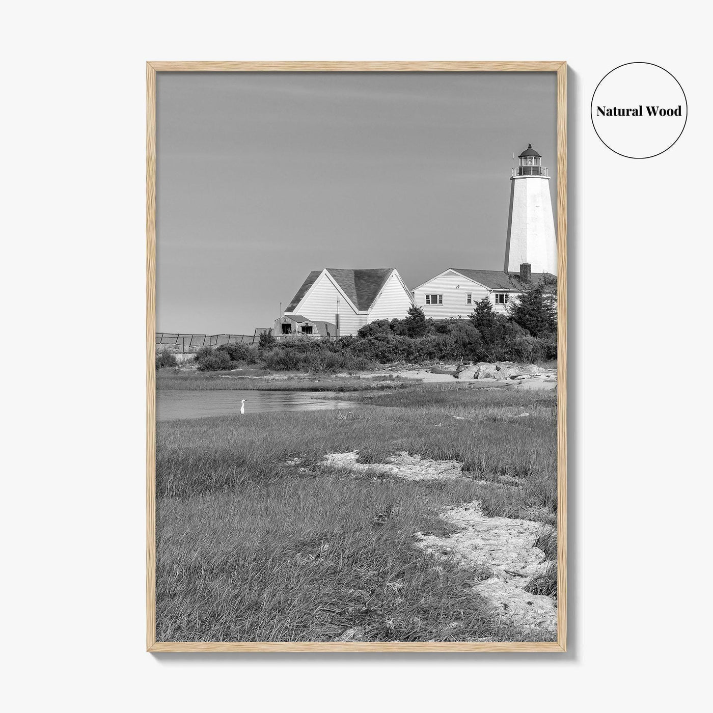 Old Saybrook Black White Fine Art Photo Print, Lynde Point Lighthouse, Connecticut USA