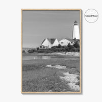 Old Saybrook Black White Fine Art Photo Print, Lynde Point Lighthouse, Connecticut USA