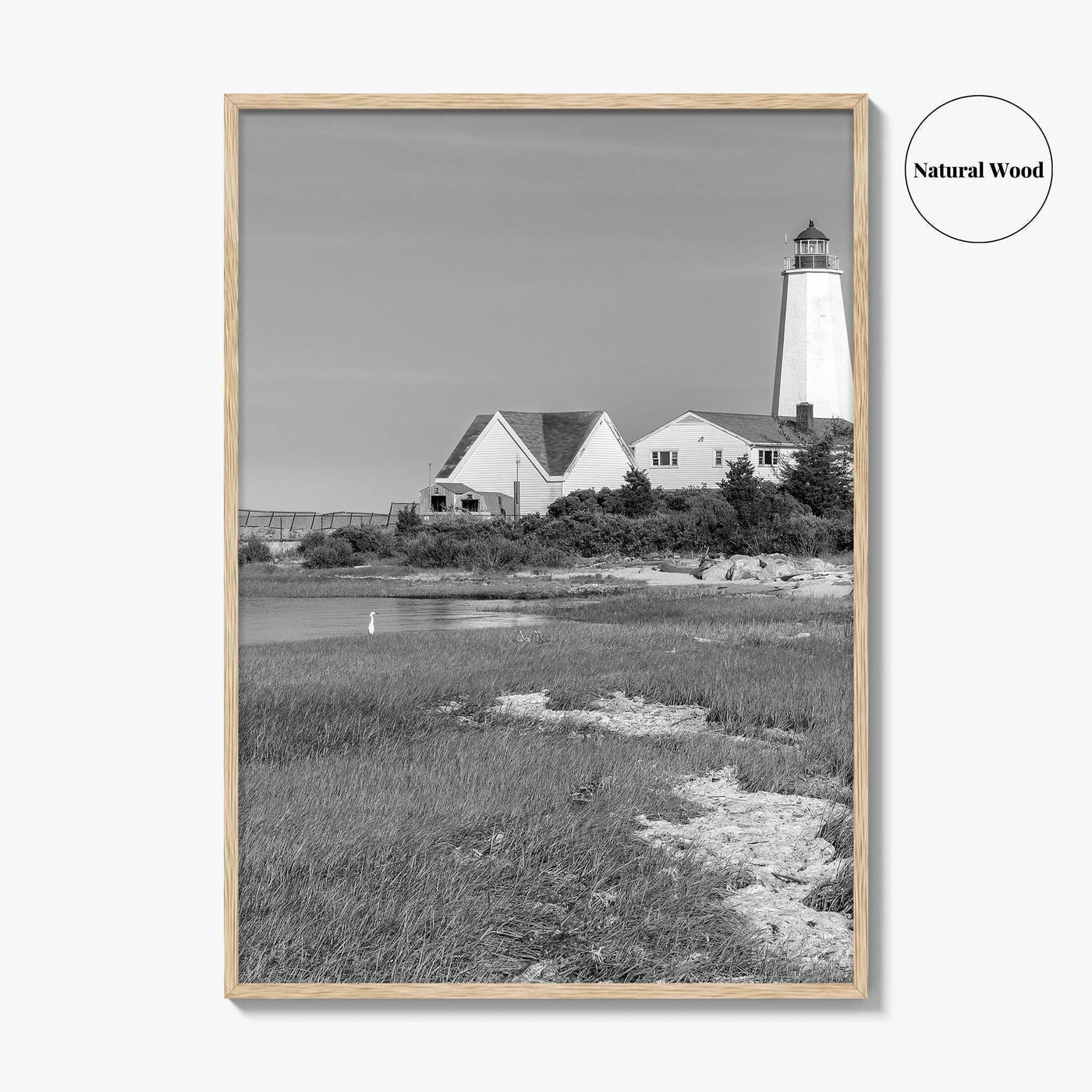Old Saybrook Black White Fine Art Photo Print, Lynde Point Lighthouse, Connecticut USA