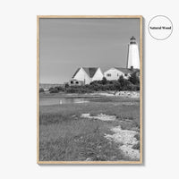 Old Saybrook Black White Fine Art Photo Print, Lynde Point Lighthouse, Connecticut USA