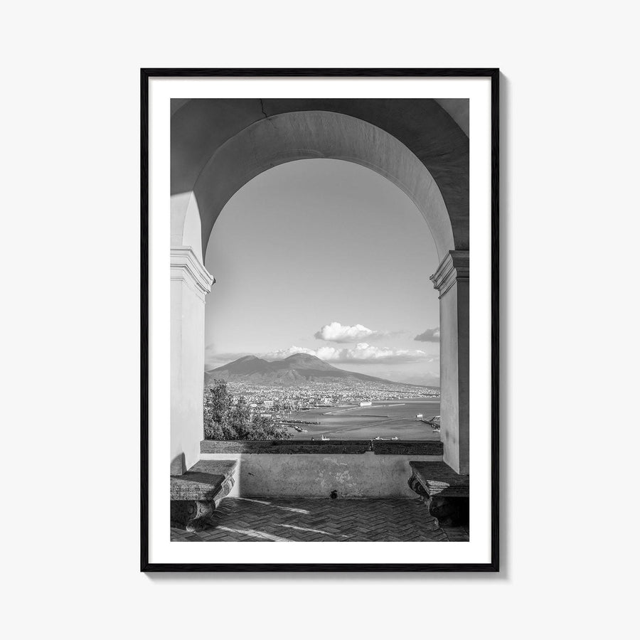 Naples Black and White Fine Art Photo Print, Mount Vesuvius, Italy Photo Poster