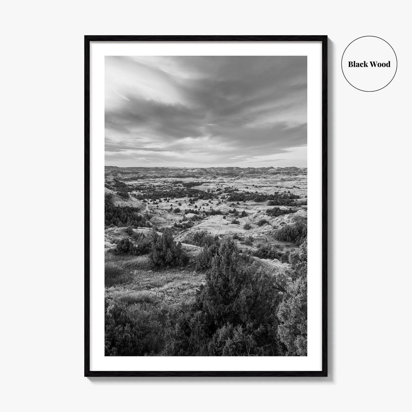 North Dakota Black and White Fine Art Photo Print, Theodore Roosevelt National Park Poster