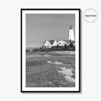 Old Saybrook Black White Fine Art Photo Print, Lynde Point Lighthouse, Connecticut USA